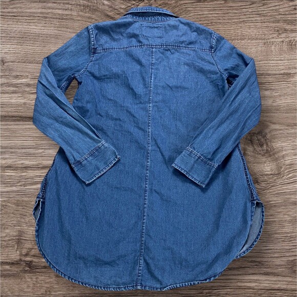 Holding Horses Women's 8 Anthropologie Embroidered Chambray Denim Tunic  Western - Picture 3 of 14